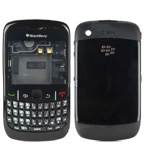 Blackberry 8520 Complete Housing BLACK  Including RUBBER HOUSING